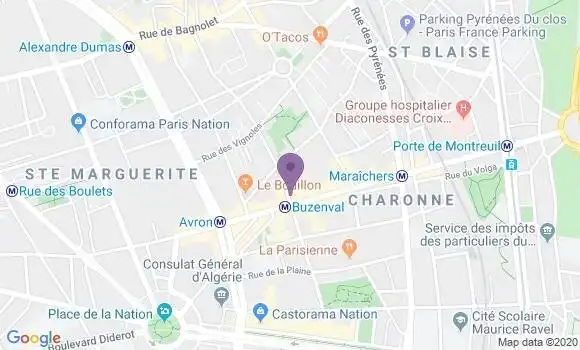 Localisation Banque Postale Agence de Paris Buzenval