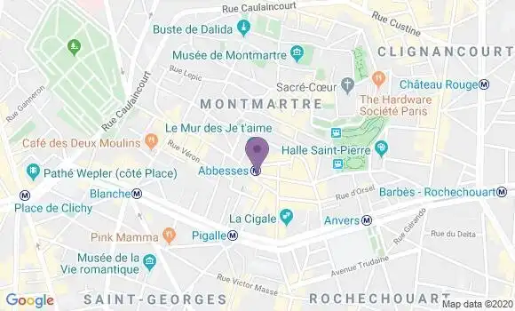 Localisation Banque Postale Agence de Paris Abbesses