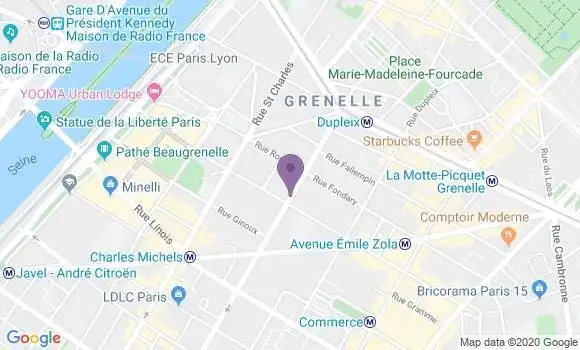 Localisation Banque Postale Agence de Paris Lourmel