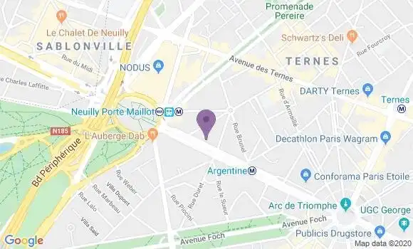 Localisation Banque Postale Agence de Paris Grande Armée