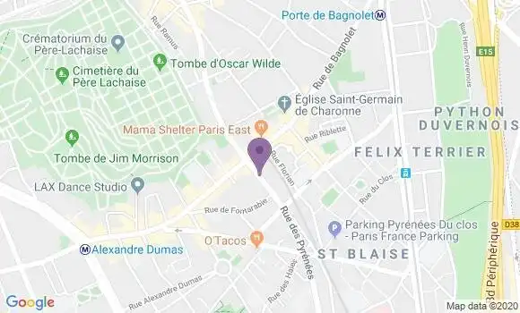 Localisation Banque Postale Agence de Paris Charonne