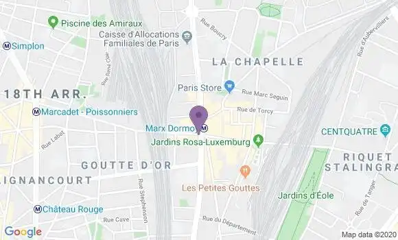 Localisation Banque Postale Agence de Paris Marx Dormoy
