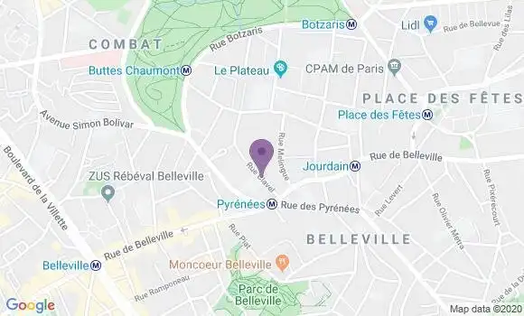 Localisation Banque Postale Agence de Paris Simon Bolivar