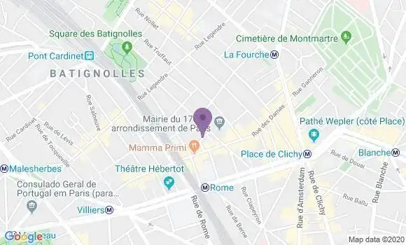 Localisation Banque Postale Agence de Paris Batignolles