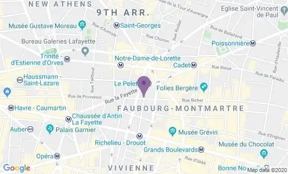 Localisation Banque Postale Agence de Paris Drouot