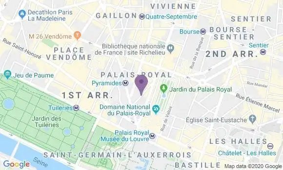 Localisation Banque Postale Agence de Paris Palais Royal