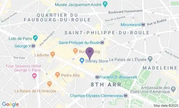 Localisation Banque Postale Agence de Paris Colisée