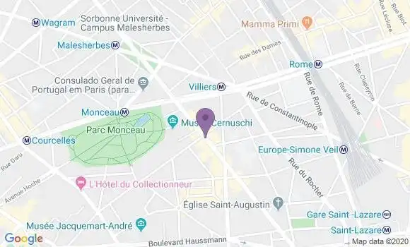 Localisation Banque Postale Agence de Paris Monceau