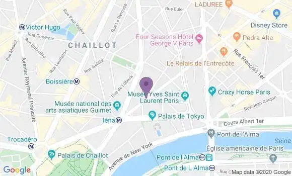 Localisation Banque Postale Agence de Paris Chaillot
