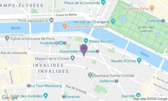 Localisation Banque Postale Agence de Paris Palais Bourbon
