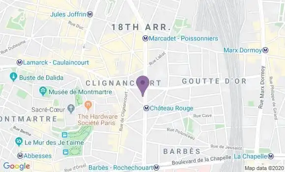Localisation Banque Postale Agence de Paris Château Rouge