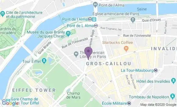 Localisation Banque Postale Agence de Paris Champ de Mars