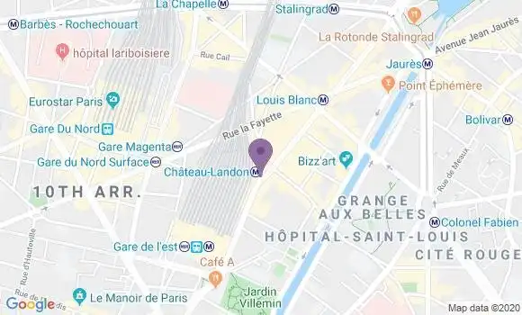 Localisation Banque Postale Agence de Paris Gare du Nord