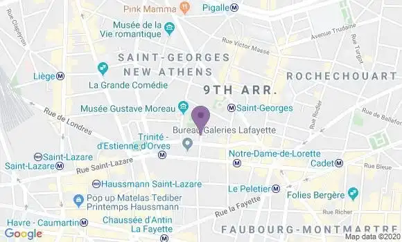 Localisation Banque Postale Agence de Paris Trinité