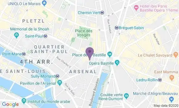 Localisation Banque Postale Agence de Paris Bastille