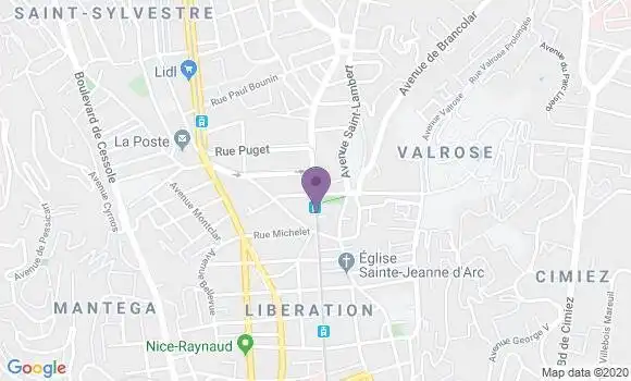 Localisation LCL Agence de Nice Saint Maurice