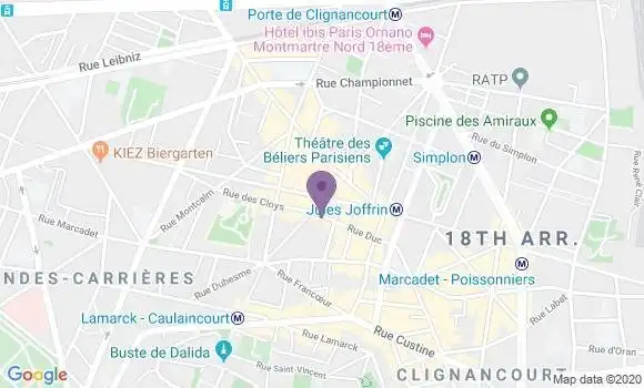 Localisation Banque Postale Agence de Paris Montmartre