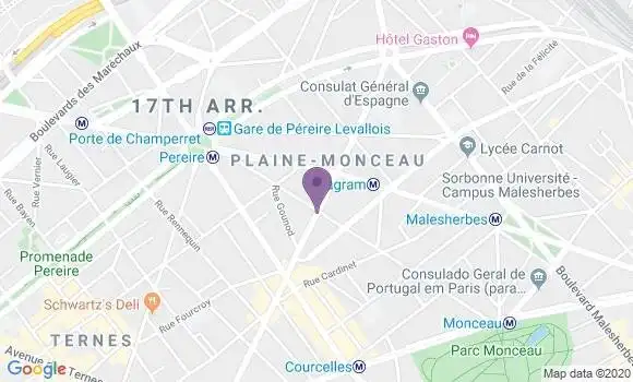 Localisation Banque Postale Agence de Paris Wagram