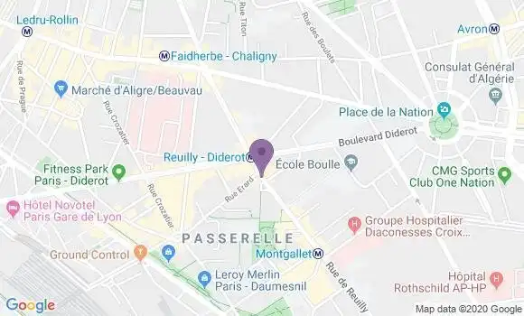 Localisation Banque Postale Agence de Paris Reuilly