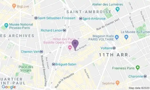 Localisation Banque Postale Agence de Paris Popincourt
