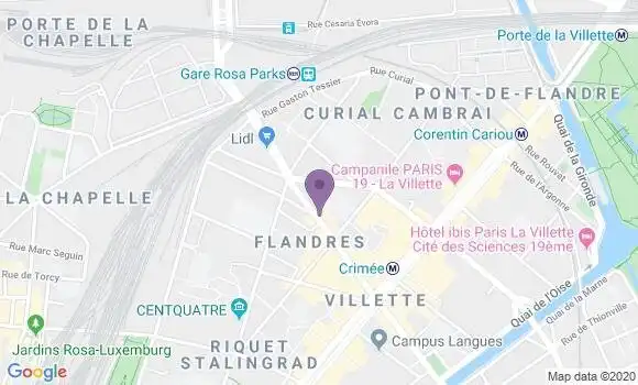 Localisation Banque Postale Agence de Paris Curial