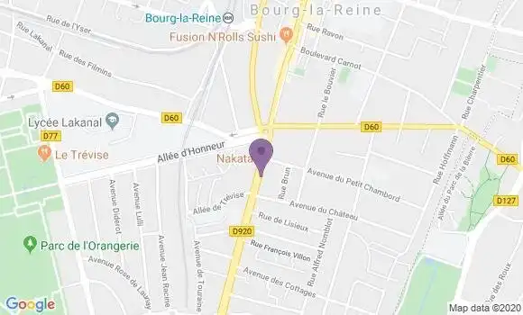 Localisation LCL Agence de Bourg la Reine Parc