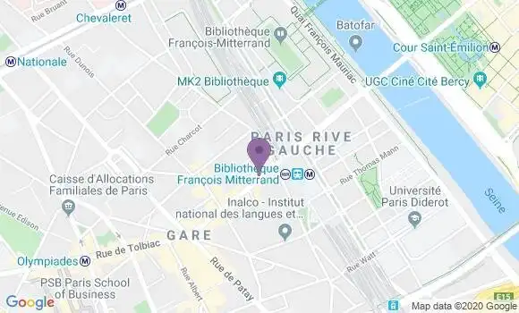 Localisation Banque Postale Agence de Paris Rive Gauche