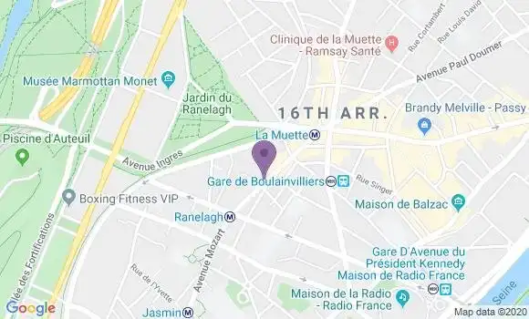 Localisation Banque Postale Agence de Paris Mozart