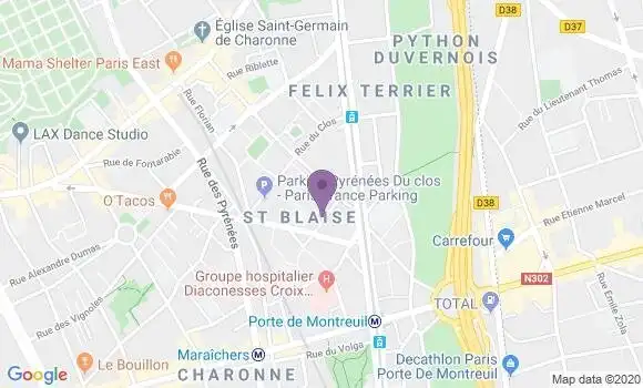 Localisation Banque Postale Agence de Paris Saint Blaise