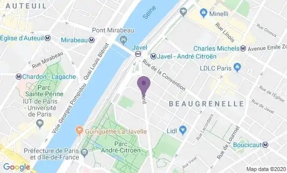 Localisation Banque Postale Agence de Paris Citroën