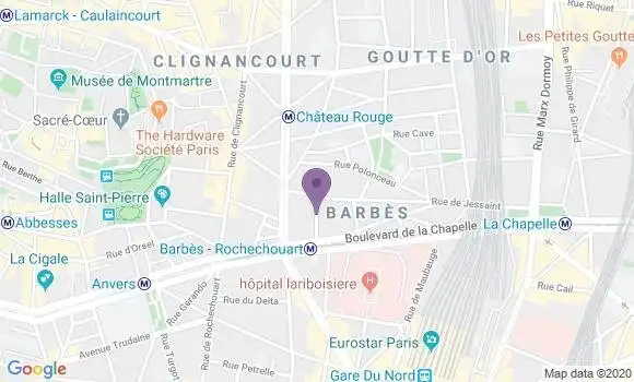 Localisation Banque Postale Agence de Paris la Goutte d