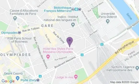 Localisation Banque Postale Agence de Paris Patay