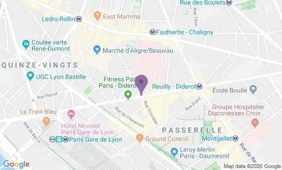 Localisation Banque Postale Agence de Paris Crozatier