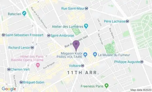 Localisation Banque Postale Agence de Paris Parmentier