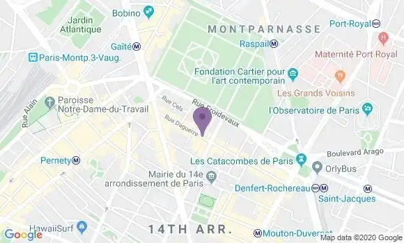 Localisation Banque Postale Agence de Paris Daguerre