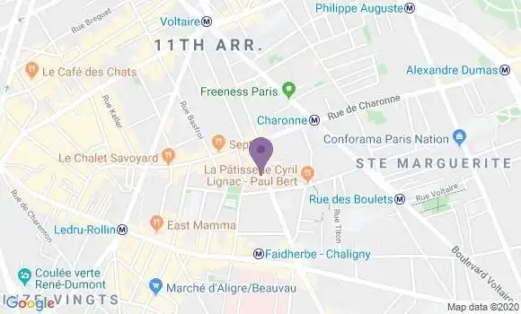 Localisation Banque Postale Agence de Paris Faidherbe