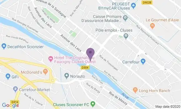 Localisation Banque Postale Agence de Cluses la Sardagne
