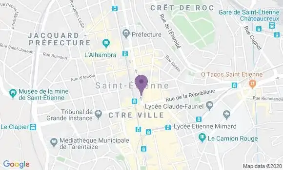 Localisation LCL Agence de Saint Etienne