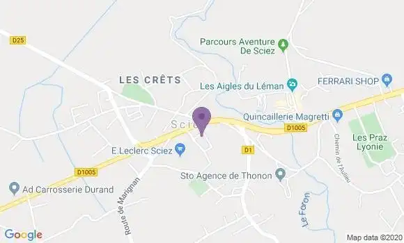 Localisation Banque Postale Agence de Sciez