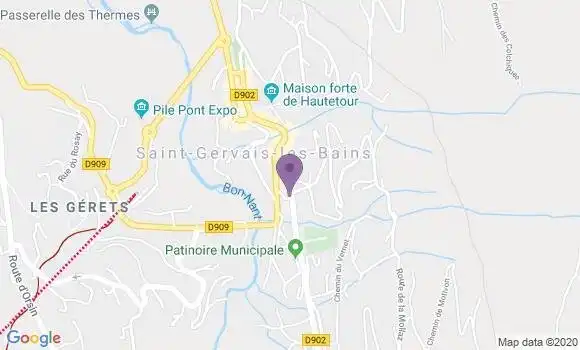 Localisation Banque Postale Agence de Saint Gervais les Bains
