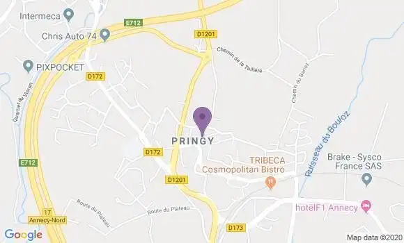 Localisation Banque Postale Agence de Pringy