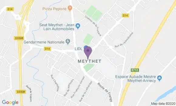 Localisation Banque Postale Agence de Meythet