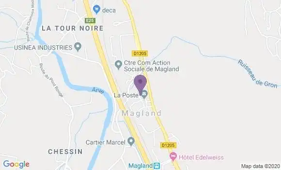 Localisation Banque Postale Agence de Magland