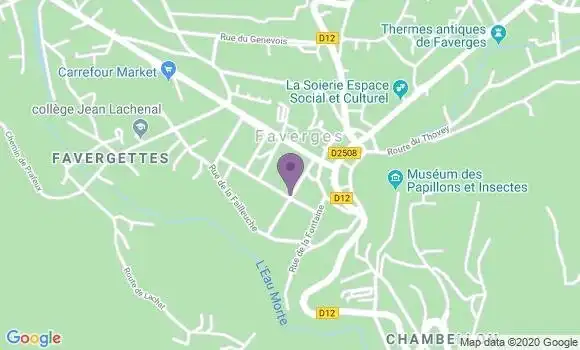 Localisation Banque Postale Agence de Faverges