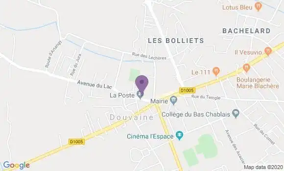 Localisation Banque Postale Agence de Douvaine