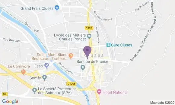 Localisation Banque Postale Agence de Cluses de Gaulle
