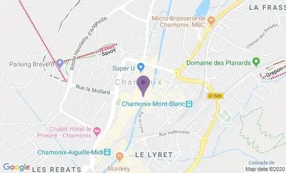Localisation Banque Postale Agence de Chamonix Mont Blanc