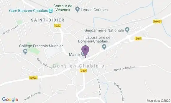 Localisation Banque Postale Agence de Bons en Chablais