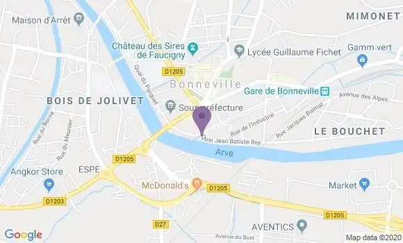 Localisation Banque Postale Agence de Bonneville
