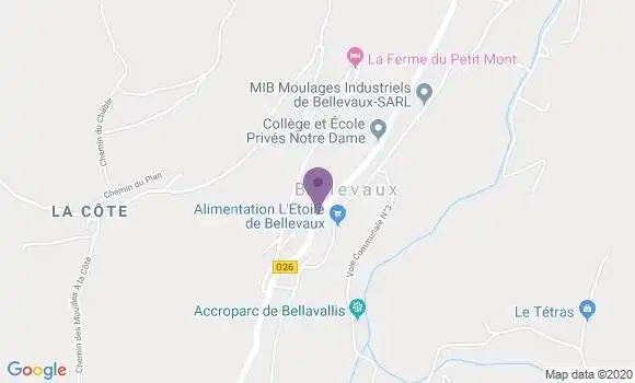 Localisation Banque Postale Agence de Bellevaux